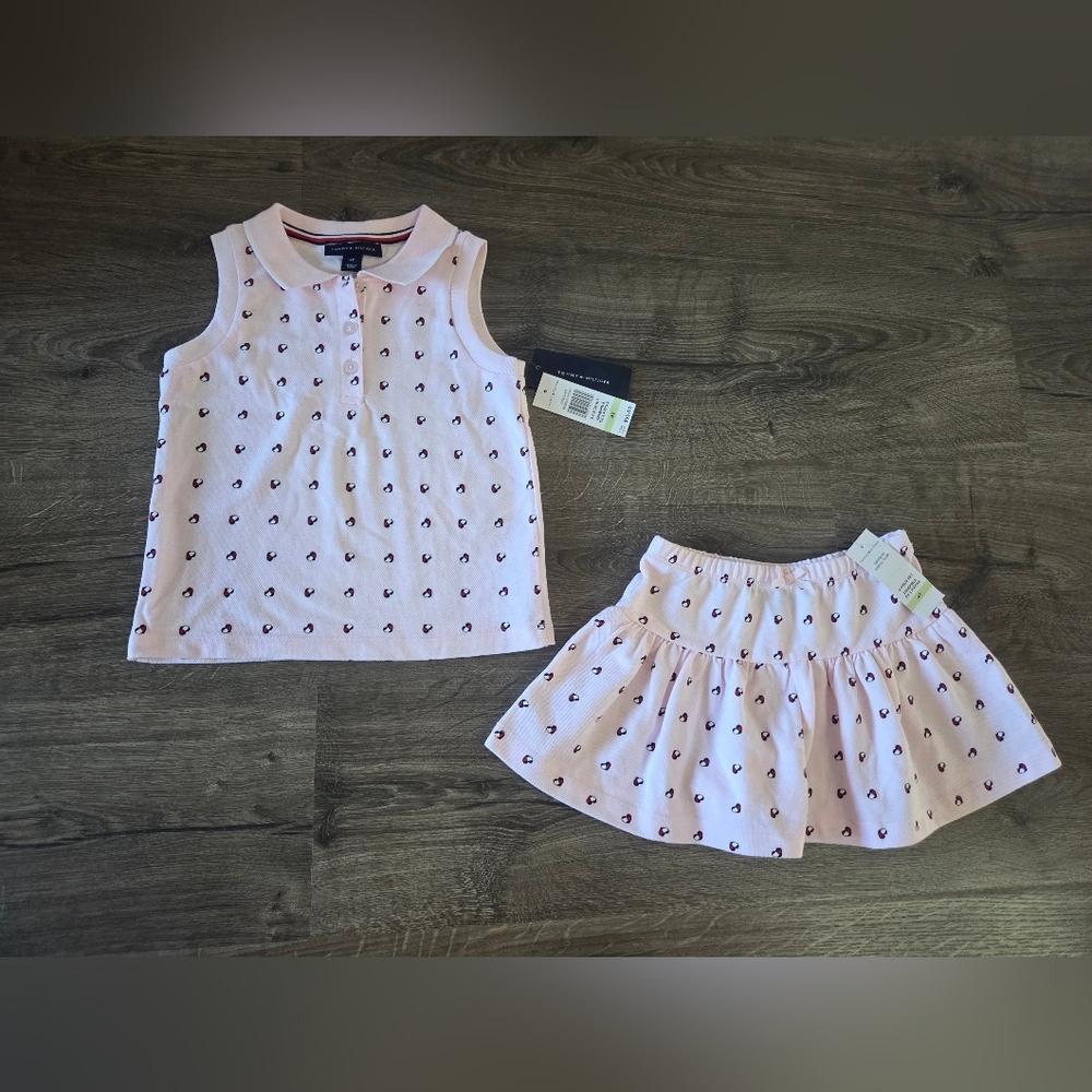 Tommy Hilfiger Girls Sleeveless Top & Skirt Set Size 4t NWT